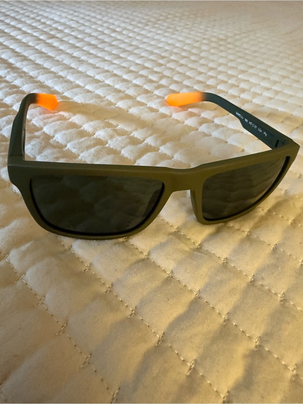 Men's Dragon Alliance Reed LL Olive Green Sunglasses with Orange Temple Tips